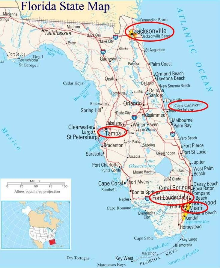 map of florida cruise ports