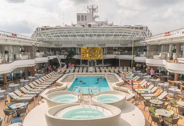 Pool in a cruise ship