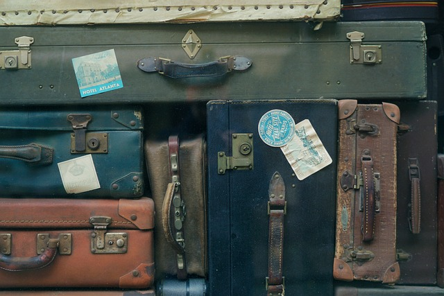 Vintage Luggages with stickers