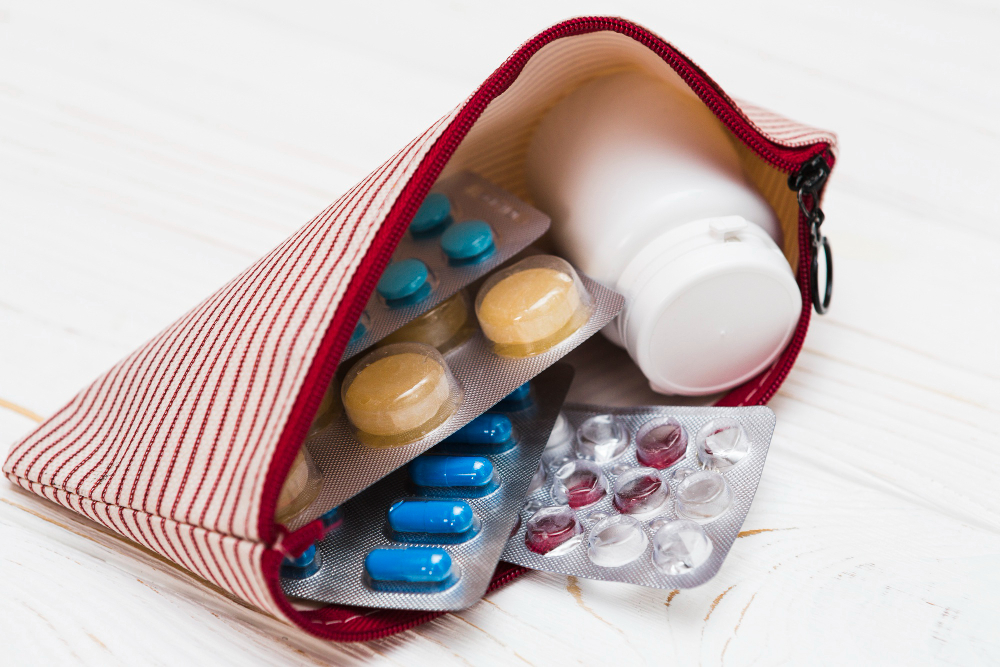 medicines in a pouch