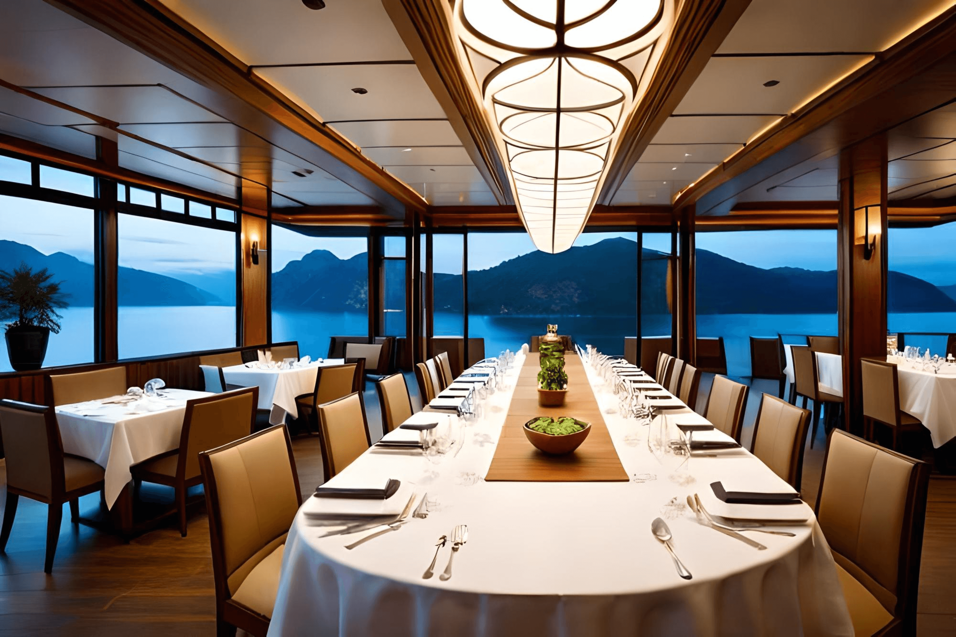 Cruise ship empty dining room