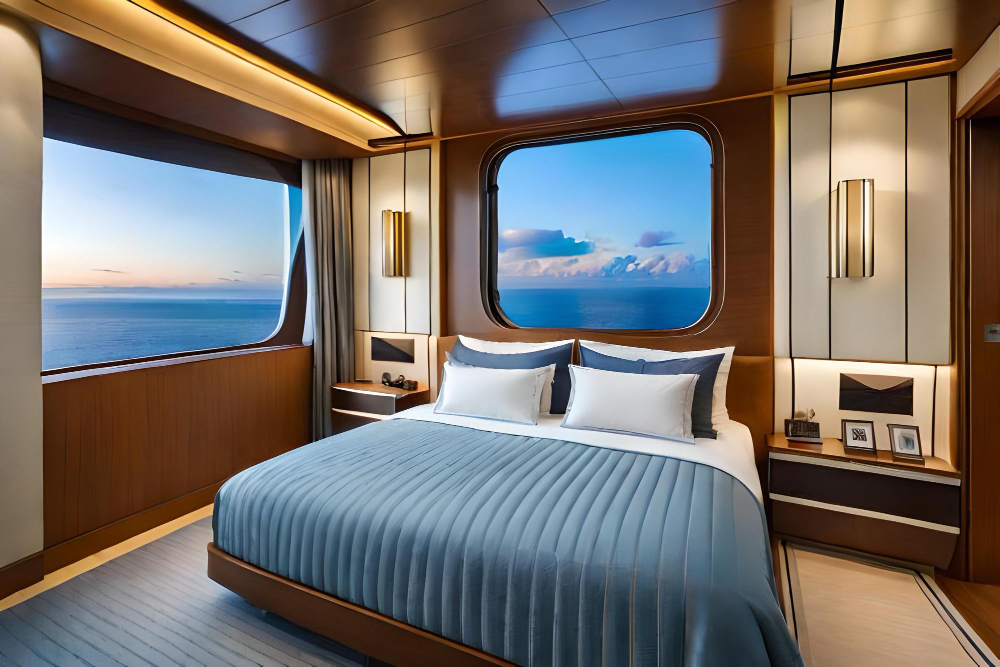 Cruise ship room with an oceanview
