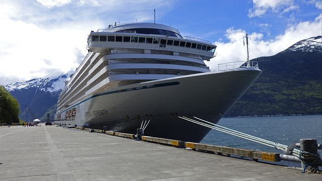 Crystal Serenity cruise ship docked