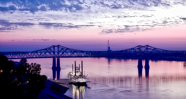 Mississippi River during sunset