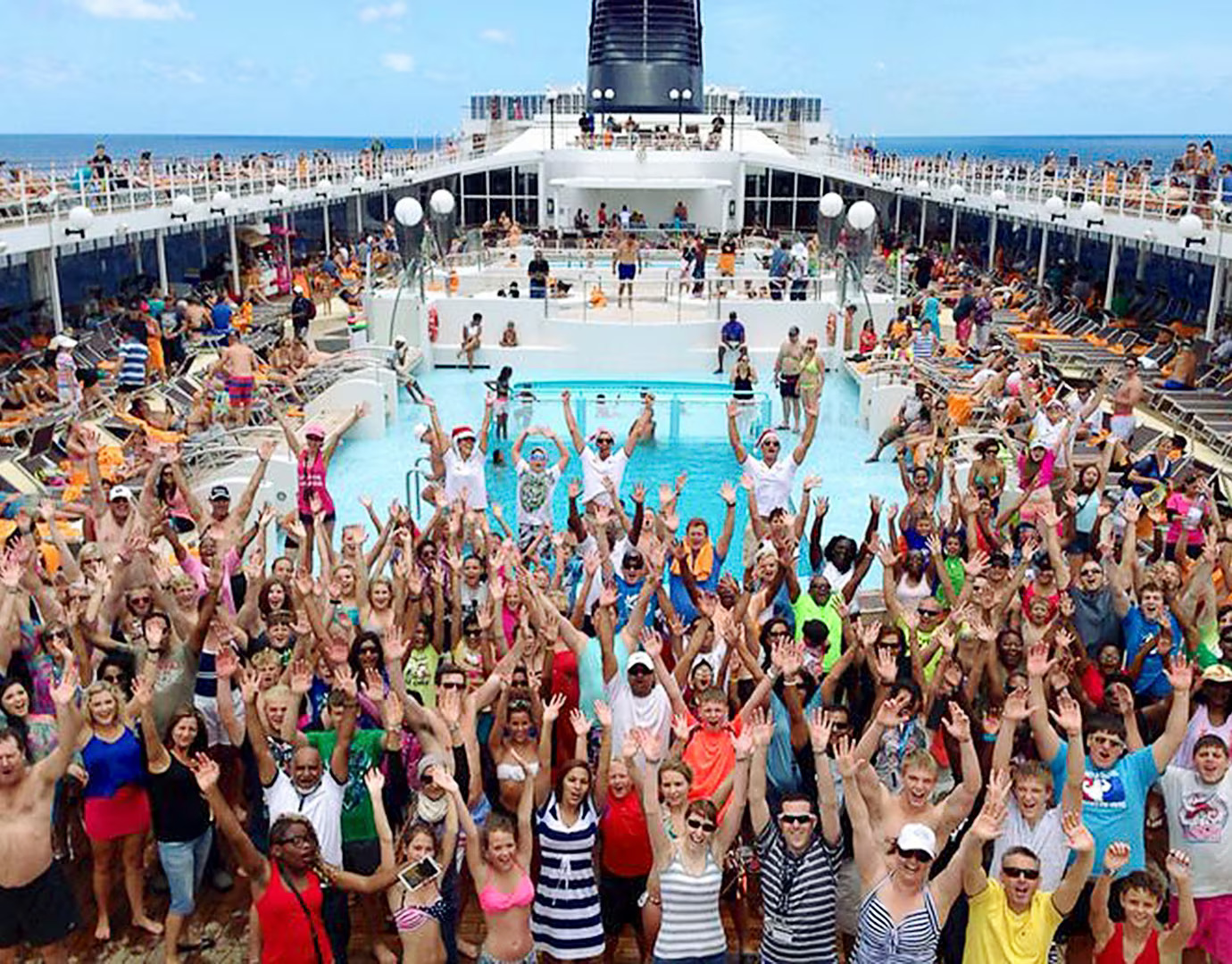Pool deck party on an MSC cruise