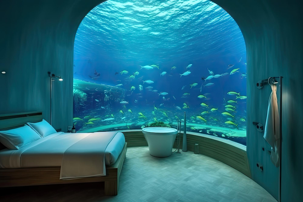 Room with underwater view