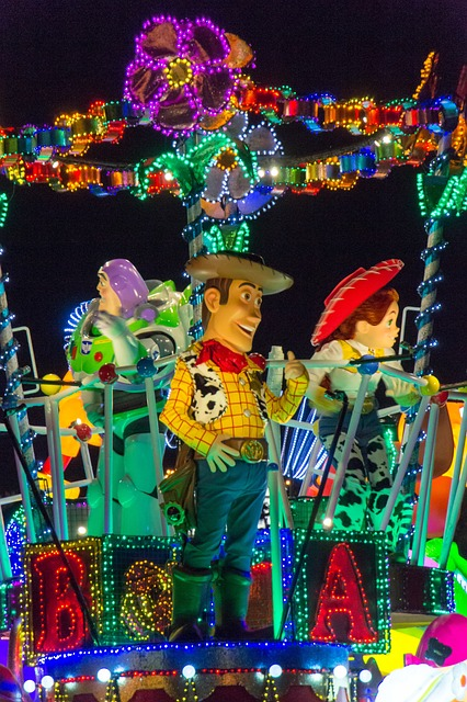 Toy Story characters on a parade float