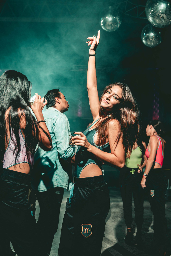 Woman partying in a club