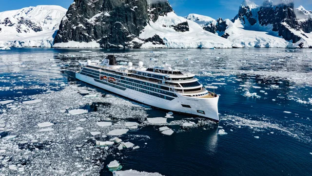 Viking Cruise Ship in Antarctica waters