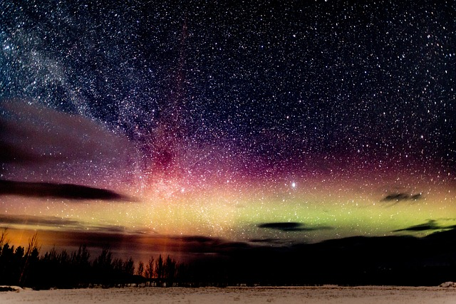 aurora borealis at night in Ketchikan Alaska