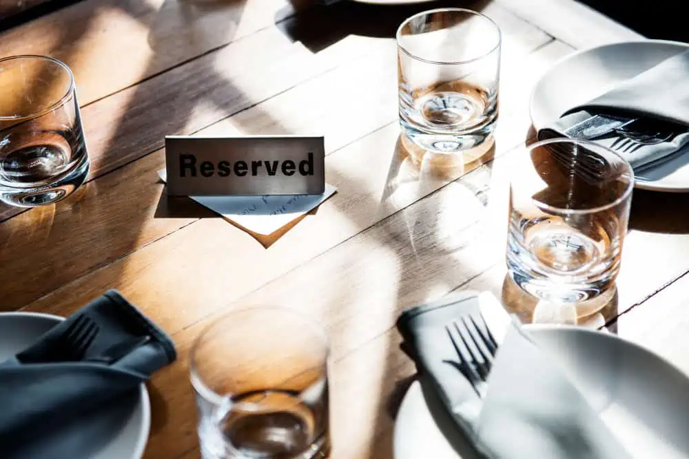 a reserved dinner table