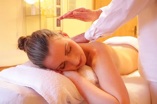 woman having a back massage