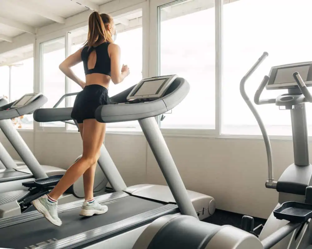 woman using a treadmill