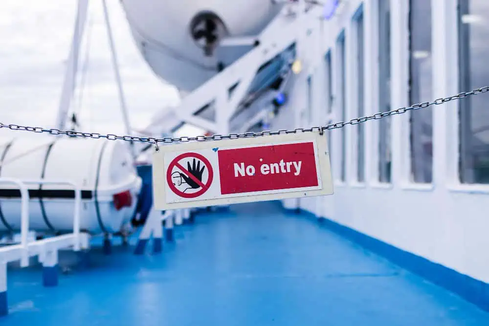no entry sign on a ship